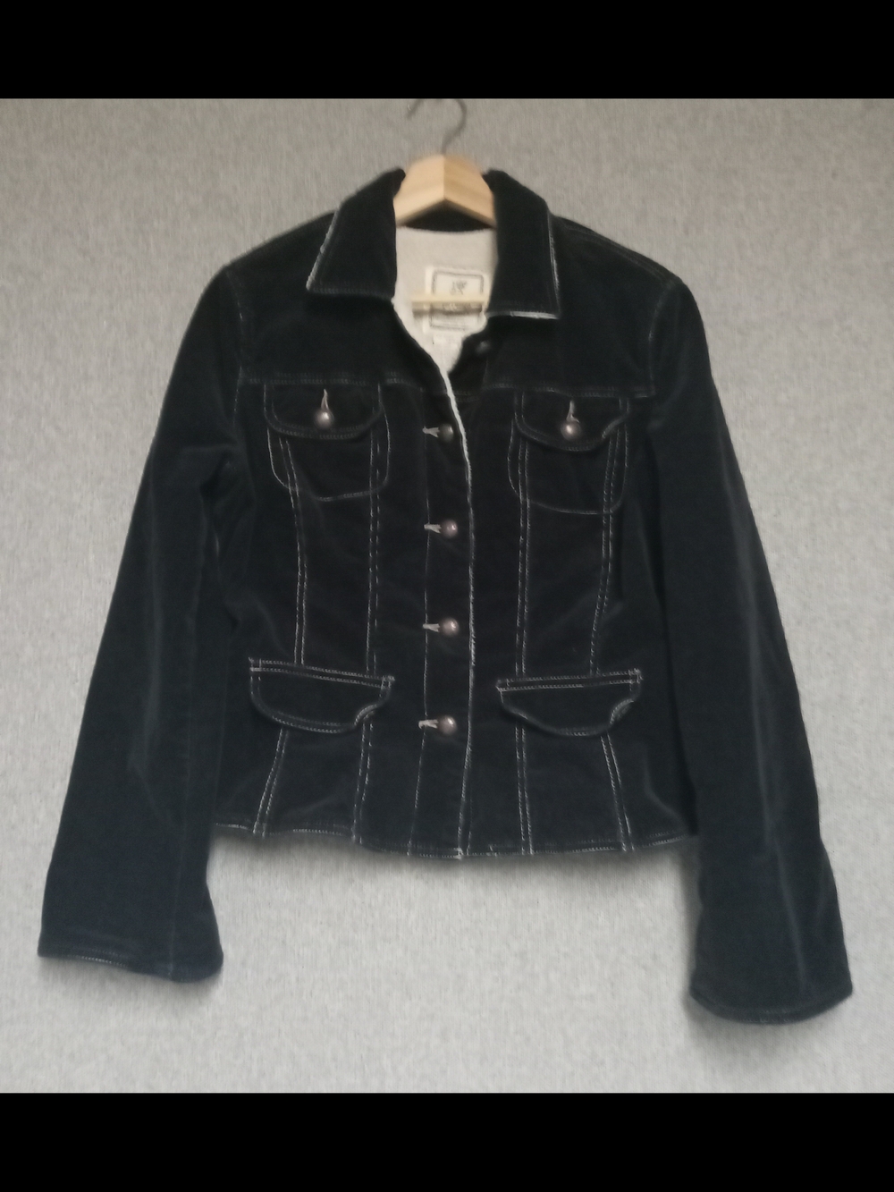 Vintage For Joseph Fortune Black Micro-Corduroy Trucker Jacket